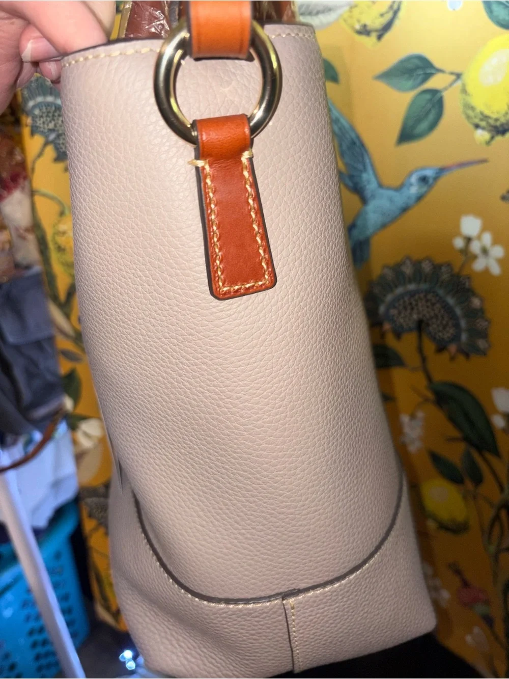 Dooney & Bourke Chelsea Pebbled Leather Shopper Tote Taupe NWT